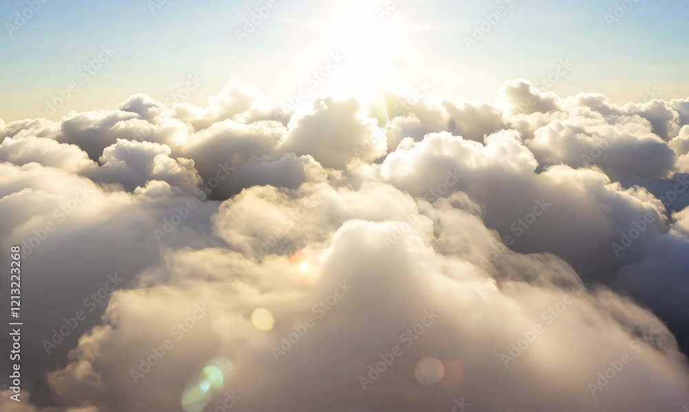 surreal journey through fluffy clouds and bright skies surreal journey through fluffy clouds and bright skies