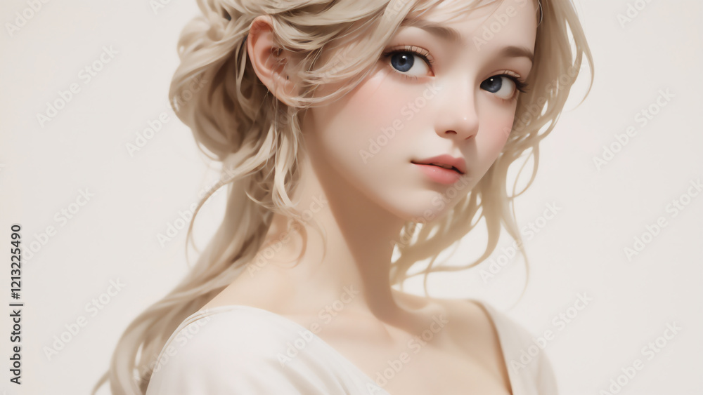 白い少女 AI画像 ジェネレーティブAI 白い少女 AI画像 ジェネレーティブAI