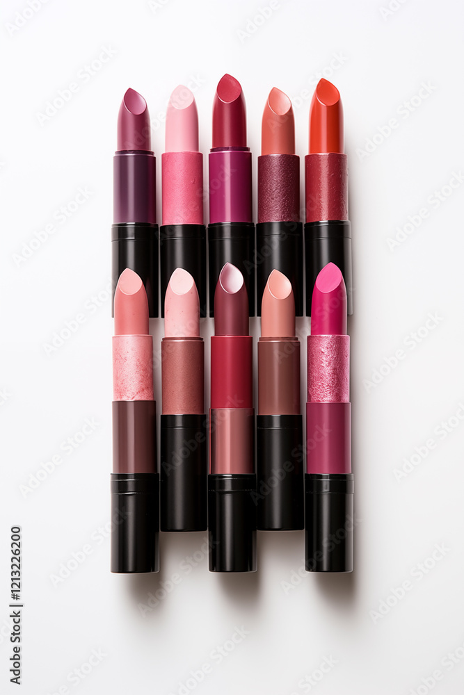 Obraz premium Lipstic swatches on white background