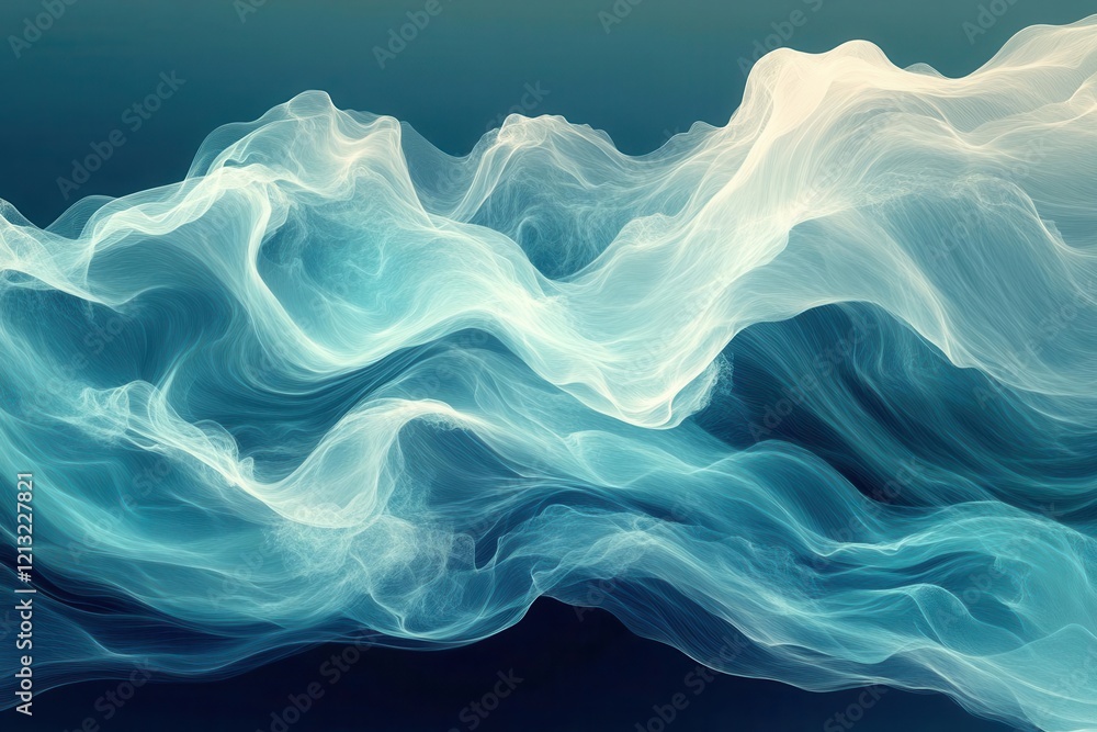 modern minimalist surfing illustration featuring flowing line art dynamic wave forms in turquoise and white perfect for contemporary coastal decor modern minimalist surfing illustration featuring flowing line art dynamic wave forms in turquoise and white perfect for contemporary coastal decor