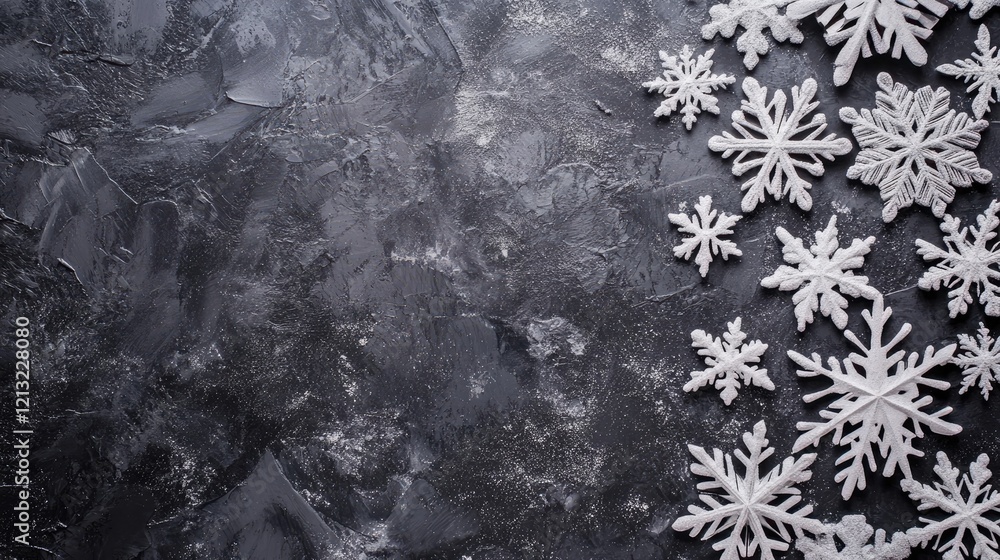 Fototapeta premium Snowflake Festive Wallpaper with Copy-Space