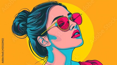 Vibrant Pop Art Design Flat Vector Illustration