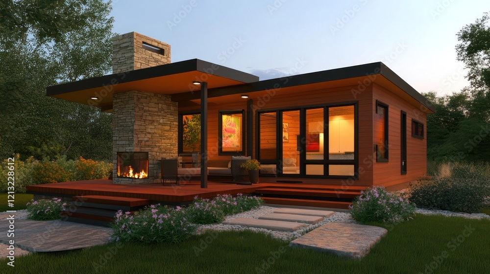A cozy 3D plan for a tiny house designed for optimal comfort and livability A cozy 3D plan for a tiny house designed for optimal comfort and livability