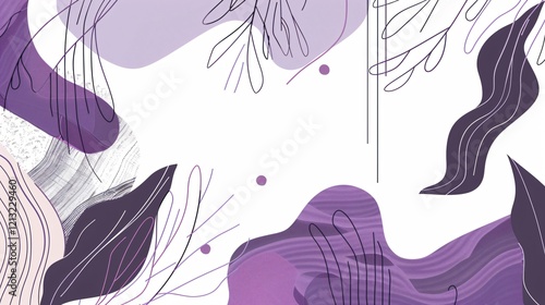 Vibrant Purple Color Flow Poster on White Background Vector Illustration
