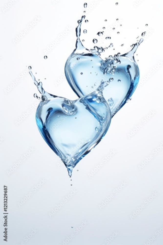 Heart shape water drop white background Heart shape water drop white background
