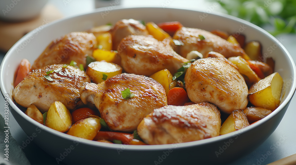 Stirfry chicken. Chinese specialty with chicken vegetables and spices Stirfry chicken. Chinese specialty with chicken vegetables and spices