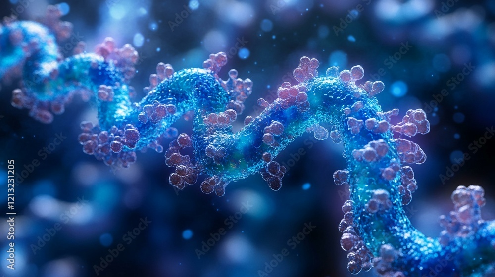 An artistic representation of chromosomal arrangement floating in a molecular environment, with DNA strands intertwining. 247 An artistic representation of chromosomal arrangement floating in a molecular environment, with DNA strands intertwining. 247