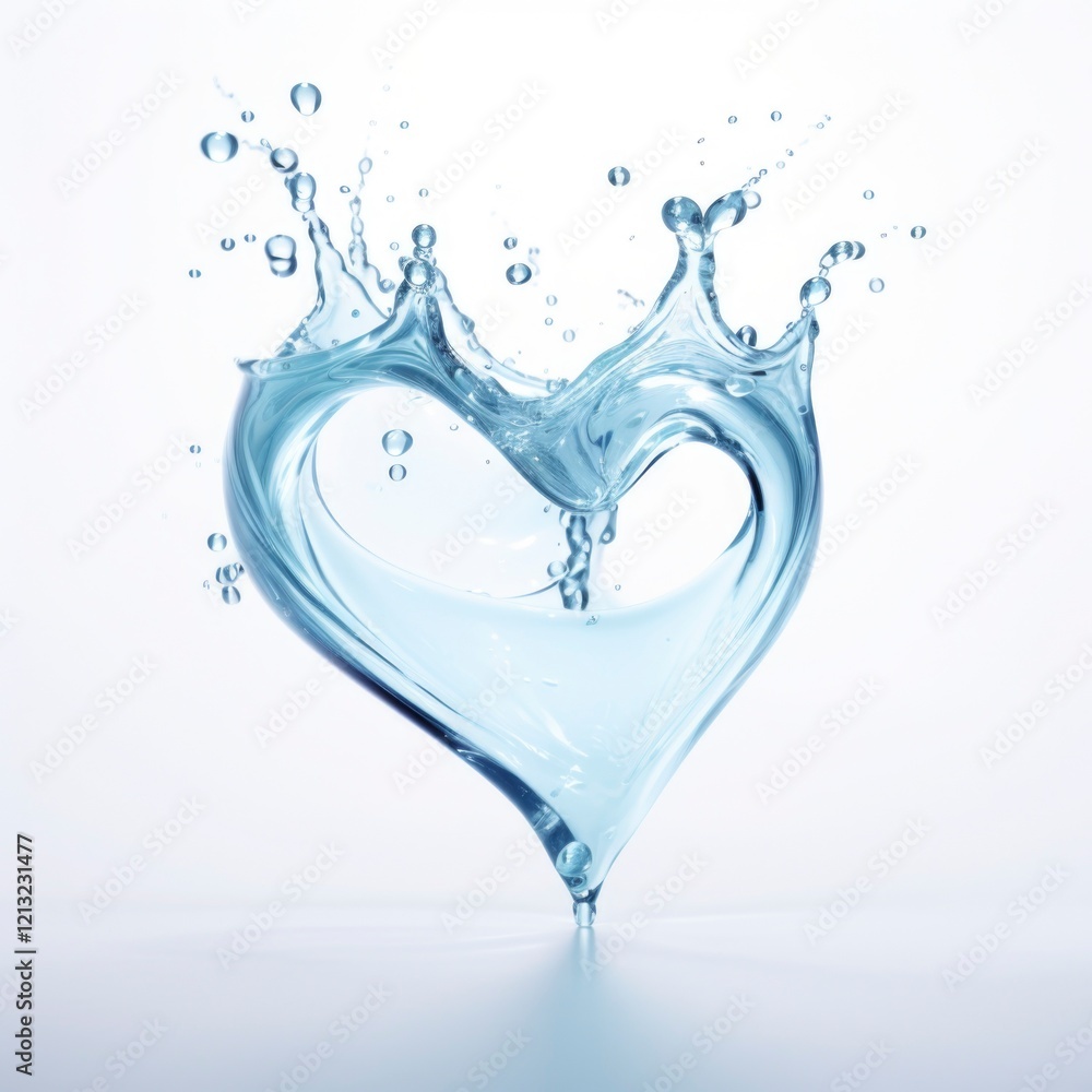 Heart shape water drop white background Heart shape water drop white background