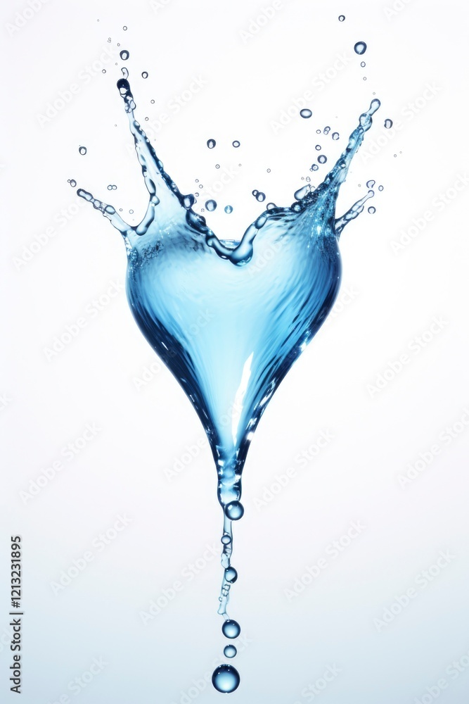 Heart shape water drop white background Heart shape water drop white background