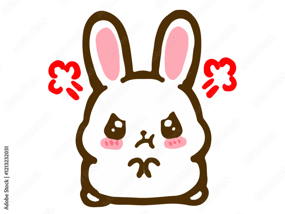 Obraz premium かわいい落書き風うさぎのイラスト素材