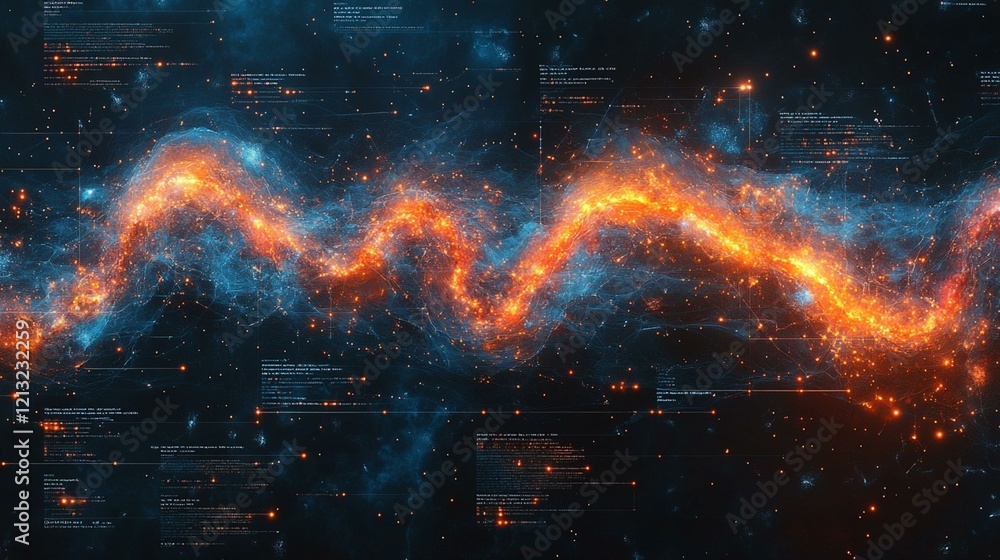 A complex visualization of genome-wide association studies (GWAS) with highlighted traits and genetic correlations. 388