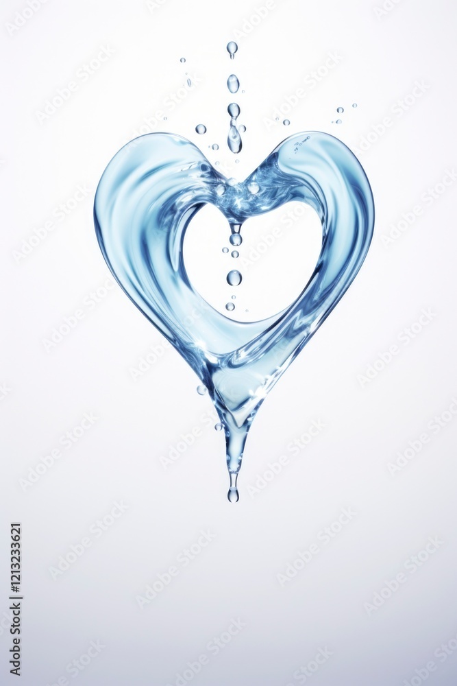 Heart shape water drop white background Heart shape water drop white background