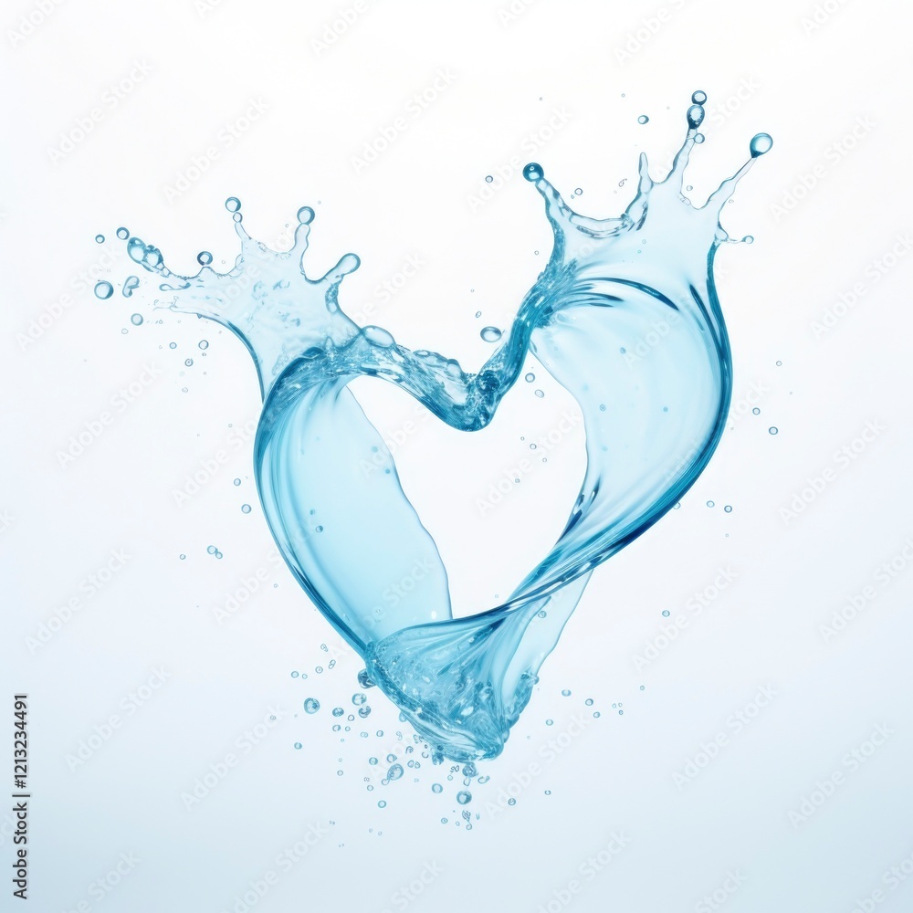 Heart shape water drop white background Heart shape water drop white background