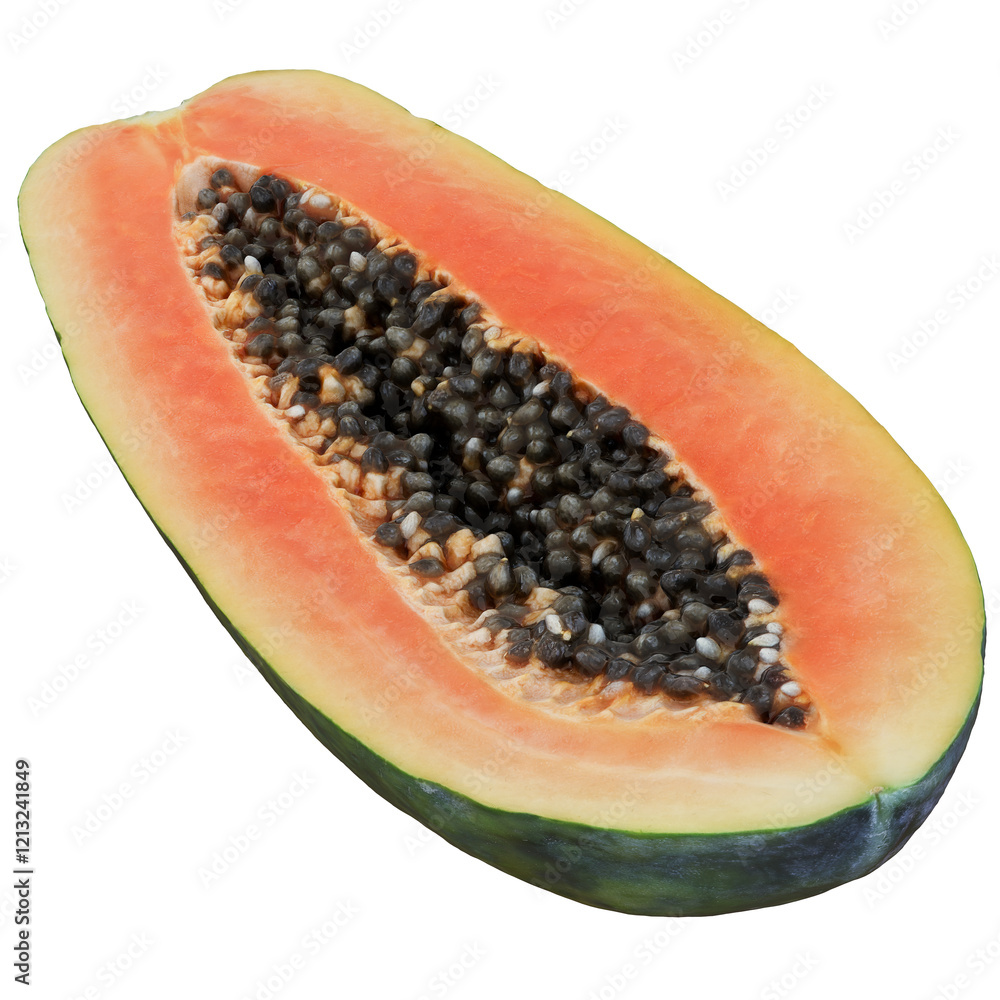 Realistic Half Giant Papaya Cut in two 3D illustration on Transparent Background
Realistic Half Giant Papaya Cut in two 3D illustration on Transparent Background