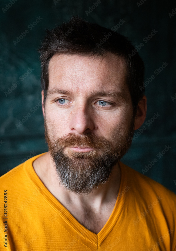 Fototapeta premium handsome man portrait on a dark background