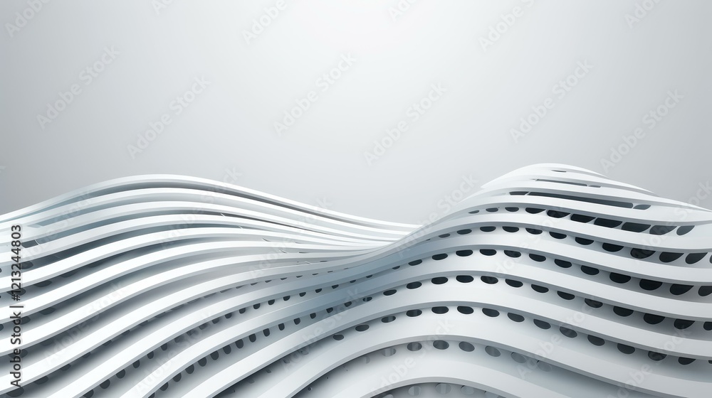 Naklejka premium A sleek gray and white abstract background featuring dynamic, flowing particles, capturing the essence of digital technology.