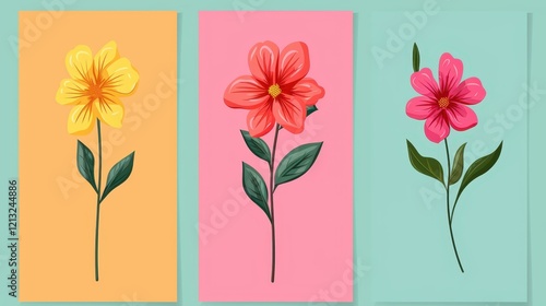 Discover vibrant groovy flower art that blends retro s charm with modern design, perfect for any artistic space. photo