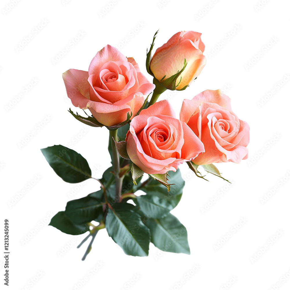 Bunch of Pink Roses on transparent background Bunch of Pink Roses on transparent background