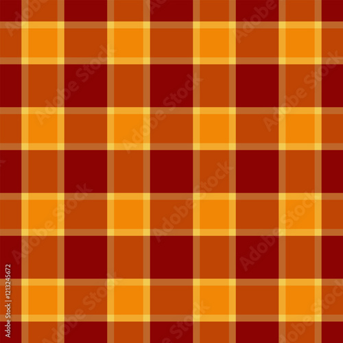 Commerce fabric plaid texture, livingroom pattern textile seamless. 30s check tartan background vector in orange and amber colors.