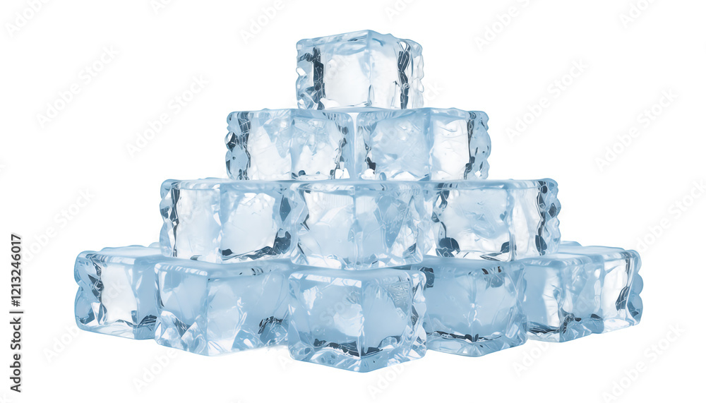 Stacked Ice Cubes on Black Background Stacked Ice Cubes on Black Background