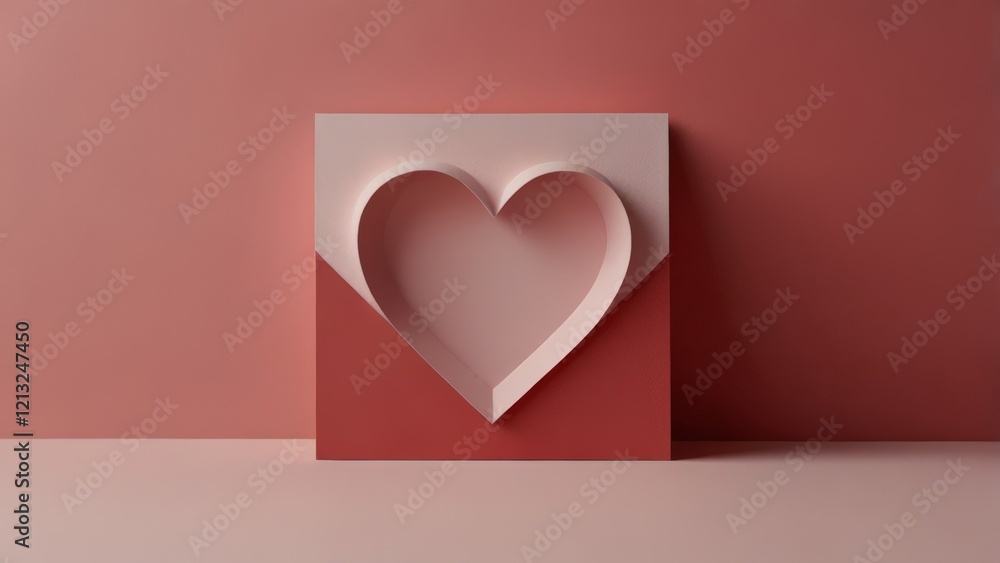 Romantic Valentine's Day Card with Heart Design Romantic Valentine's Day Card with Heart Design