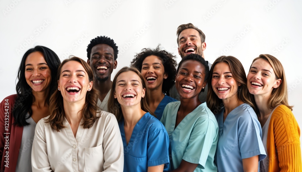 Diverse group of people smiling, laughing. Happy people various ages show joy, togetherness. Positive vibes, happy faces. Possible theme dental care, healthy teeth. Studio shot on plain white Diverse group of people smiling, laughing. Happy people various ages show joy, togetherness. Positive vibes, happy faces. Possible theme dental care, healthy teeth. Studio shot on plain white