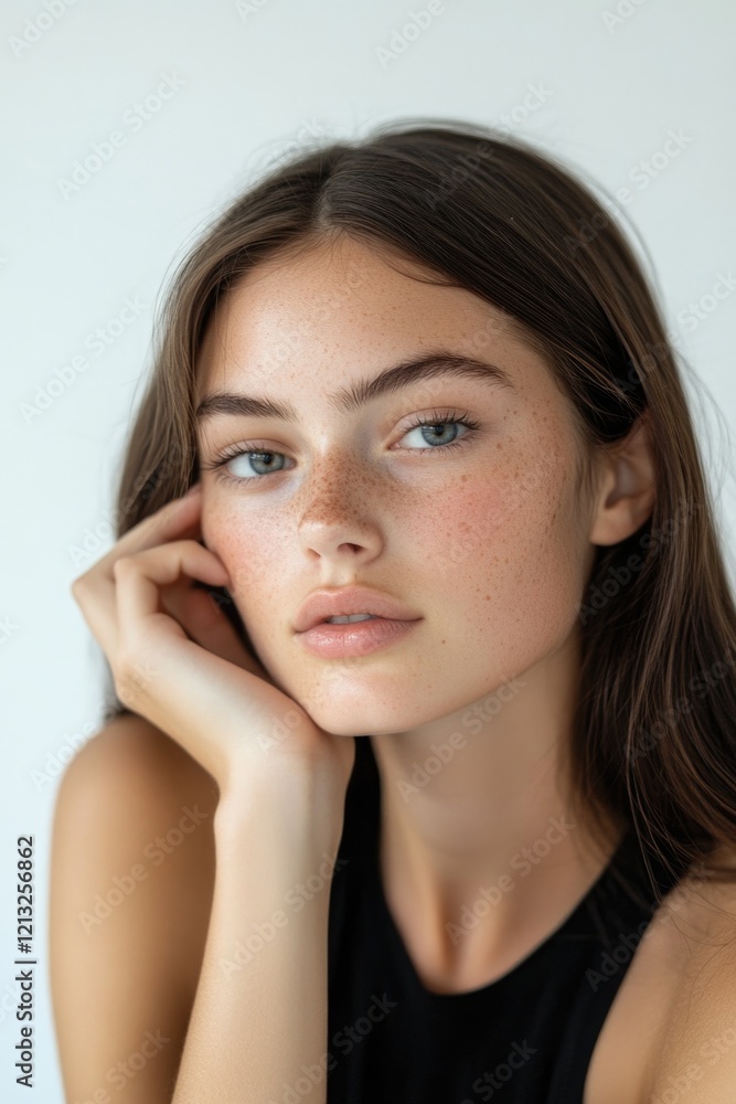 Young and beautiful model present skin care and beauty cosmetic product Young and beautiful model present skin care and beauty cosmetic product