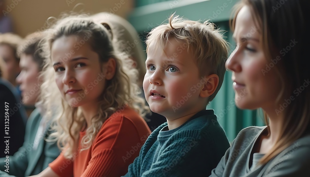 Obraz premium Family Attentively Watching a Show
