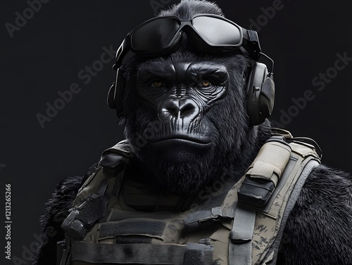 Gorilla Soldier: A Darkly Dramatic Portrait photo