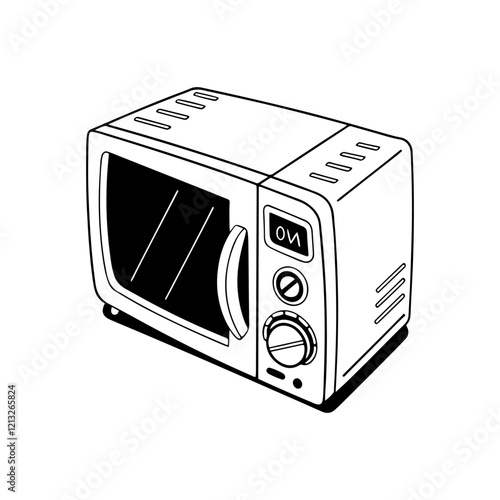  microwave oven vector silhouette illustration design