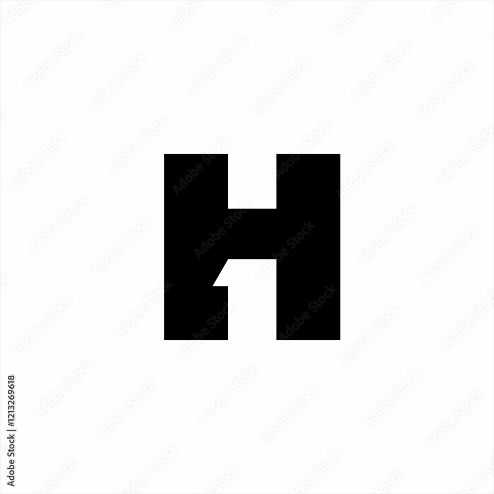 H 1 logo design with the number one in the negative space. H 1 logo design with the number one in the negative space.