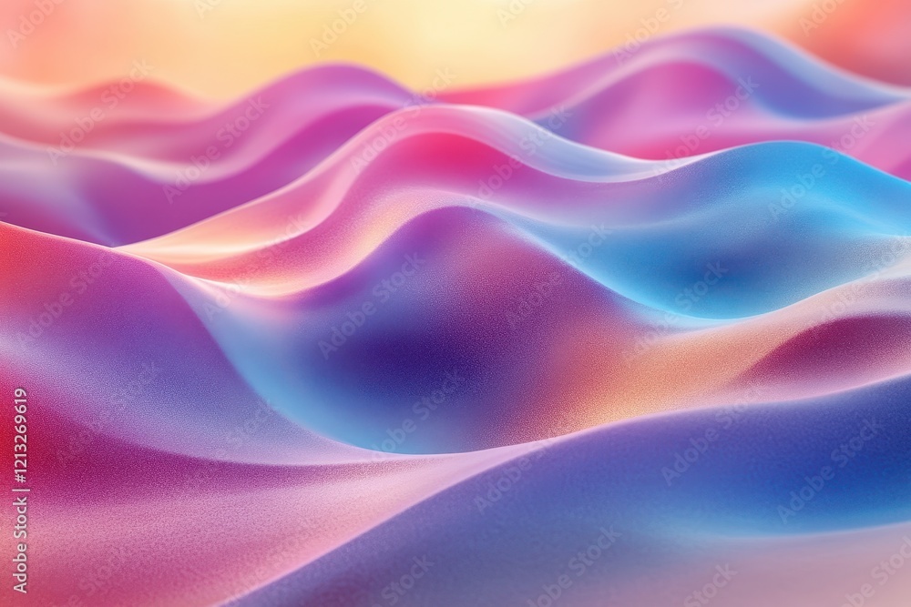 Obraz premium Vibrant 3D rendering of sand dunes with artistic desert-inspired patterns.