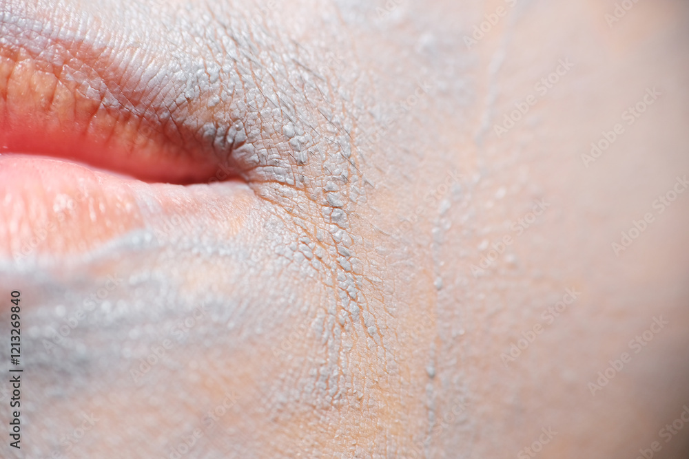 Fototapeta premium Close up of face mask texture when dry