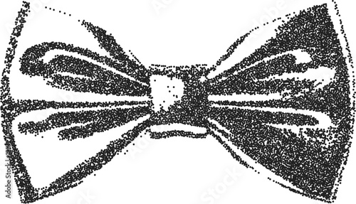 Bowtie vintage y2k stipple art, formal halftone stipple brutalist retro vector png with transparent background, fashion 2000s aesthetic photocopy effect tattoo