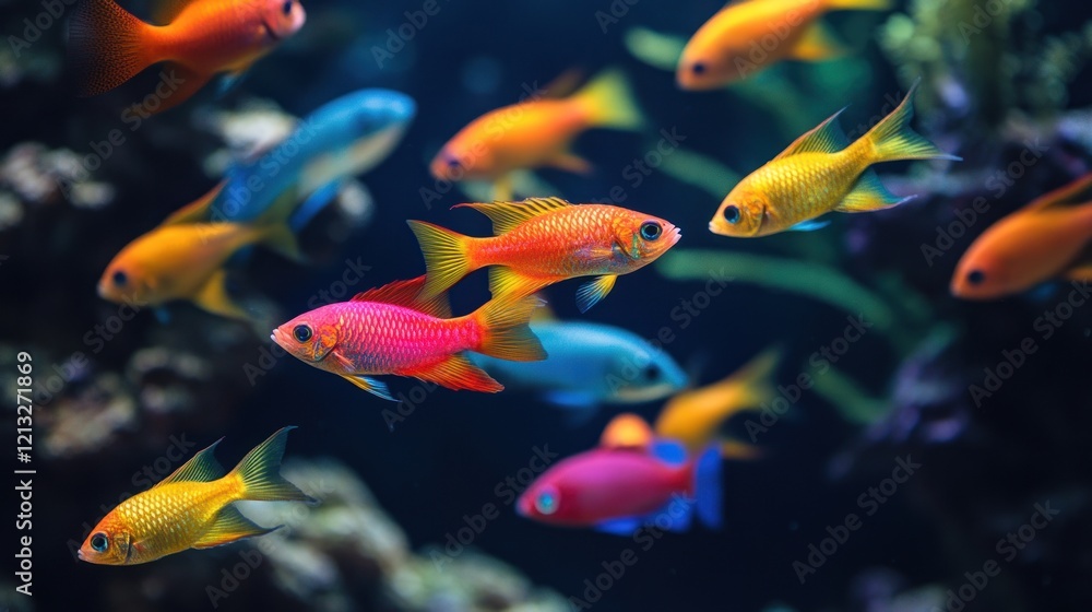 Obraz premium Vibrant Reef: A Symphony of Colorful Fish