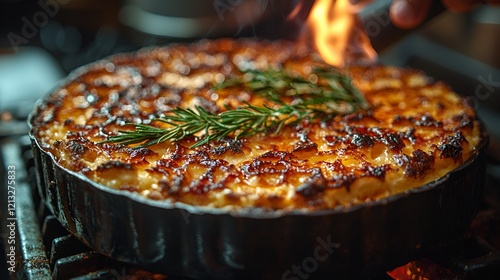 Flamb?ed mac and cheese, kitchen, gourmet food, restaurant, delicious photo