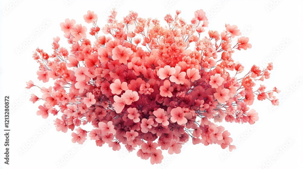 Fototapeta premium Beautiful Coral Pink Floral Bouquet Watercolor Artwork for Various Creative Uses