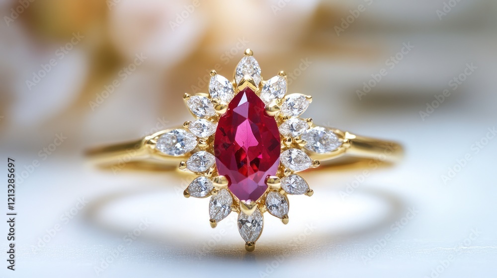 Stunning Ruby and Diamond Ring: A Jewel of Exquisite Craftsmanship Stunning Ruby and Diamond Ring: A Jewel of Exquisite Craftsmanship