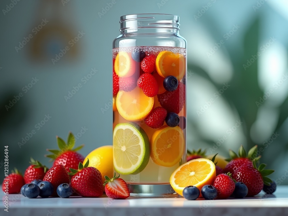 A refreshing drink infused with citrus and berries A refreshing drink infused with citrus and berries