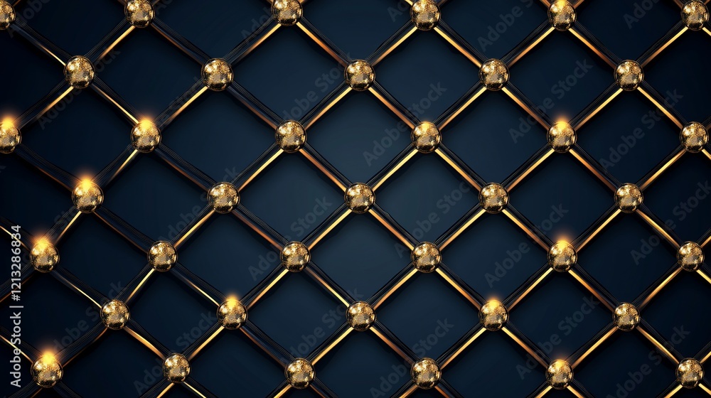 Naklejka premium Golden grid, dark background, luxury texture, design element