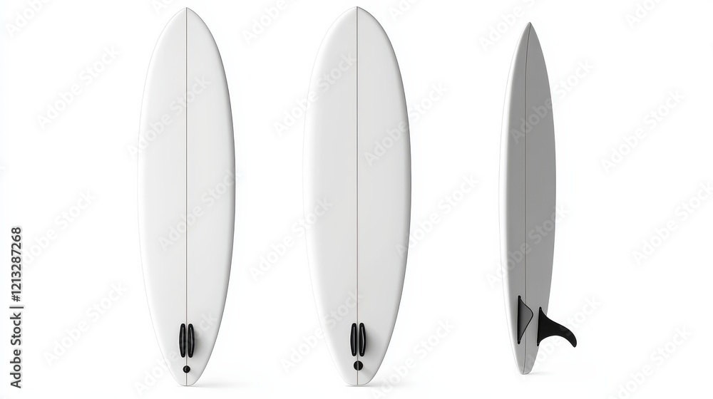 Realistic vector mockup of a white surfboard. Realistic vector mockup of a white surfboard.