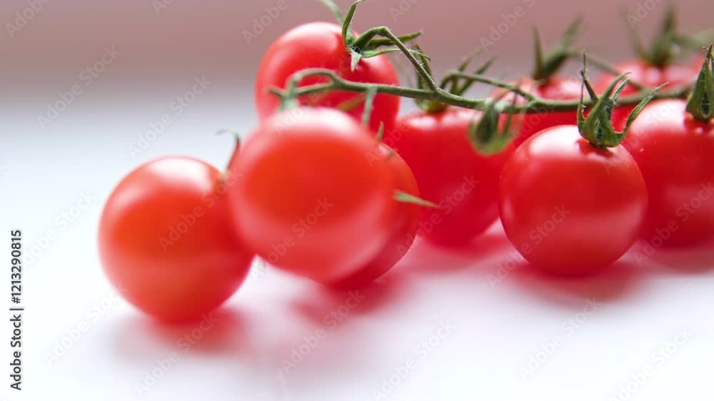 Moving around fresh ripe tomatoes on the vine with a low sun shinning behind causing flare. Turkey. High quality 4k footage Moving around fresh ripe tomatoes on the vine with a low sun shinning behind causing flare. Turkey. High quality 4k footage