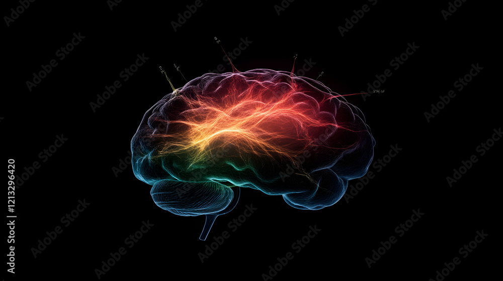 A human brain with visible neurons glowing in different colors, each representing a positive, calming emotion.
A human brain with visible neurons glowing in different colors, each representing a positive, calming emotion.