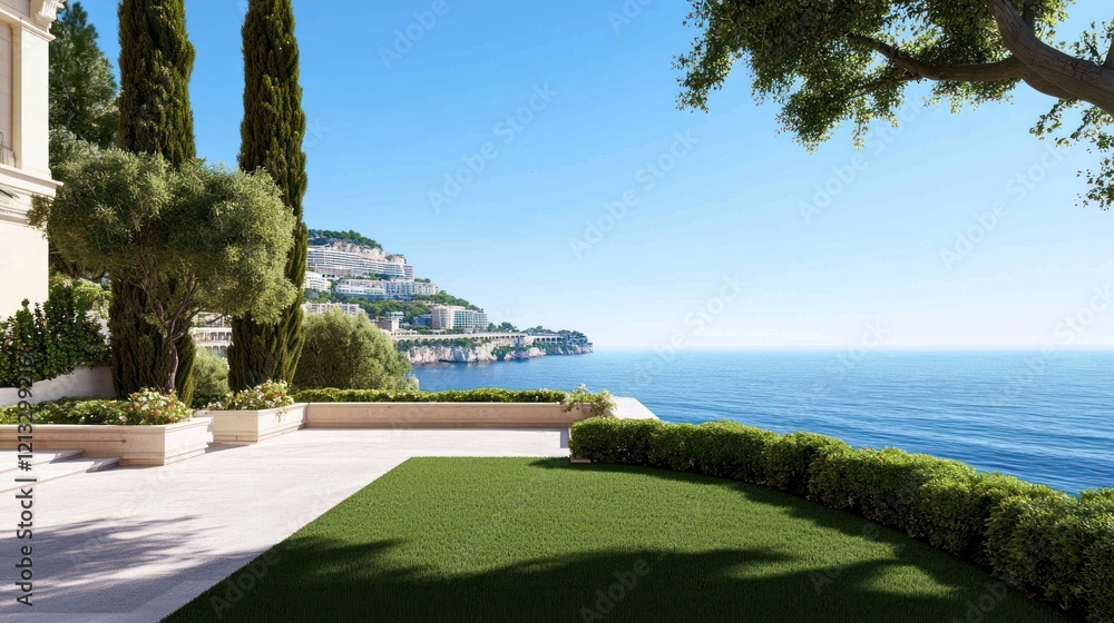 Fototapeta premium Mediterranean Villa with Ocean View