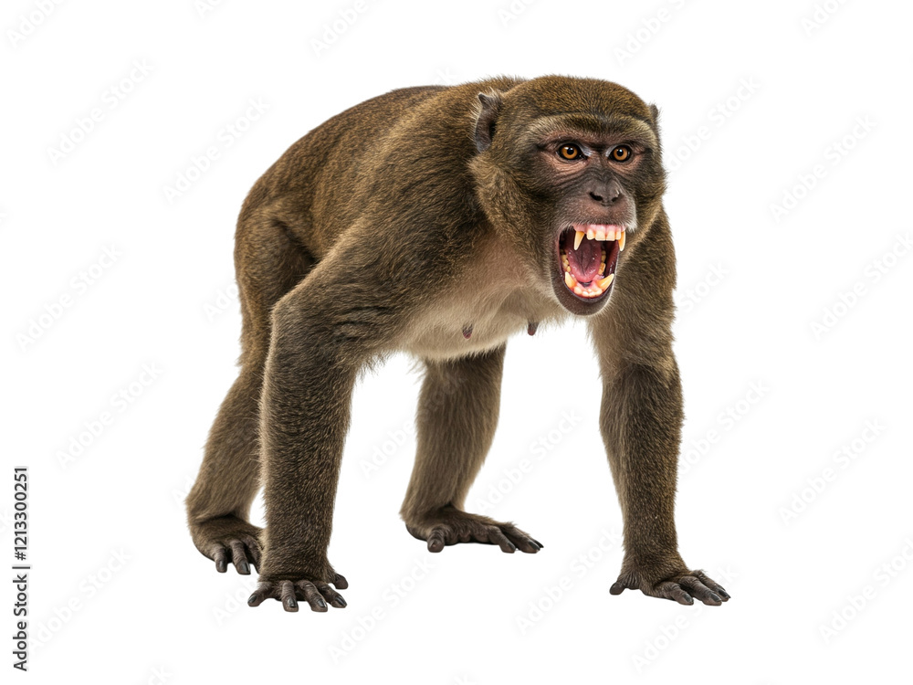 Fototapeta premium a dynamic and expressive monkey in a moment of raw emotion