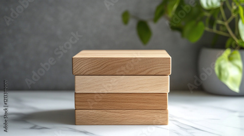 Stunning Arrangement of Solid Timber Cubes Stacked High