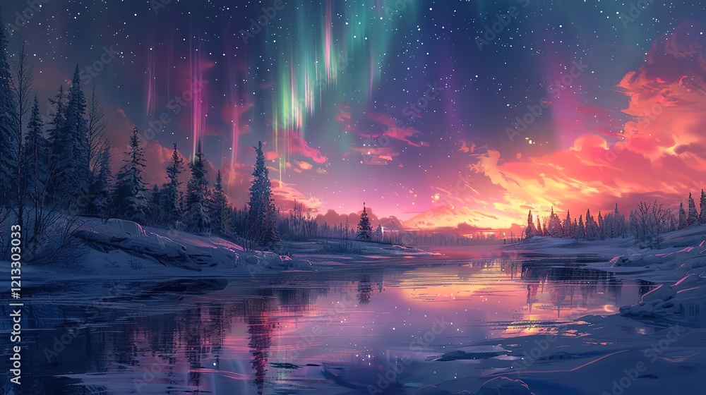 Fototapeta premium _The_mesmerizing_beauty_of_the_Northern_Lights