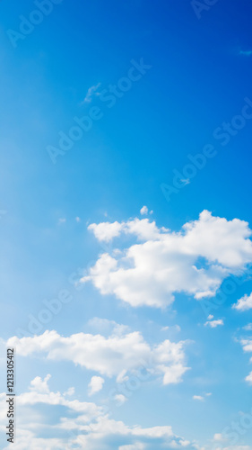 blue sky with white cloud background, Clear blue summer sky