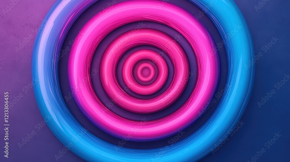 Obraz premium Abstract Circles in Vibrant Blue and Pink Neon Colors Background