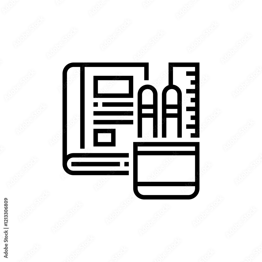 Education element icon. Educational equipment. Black icon. Silhouette Education element icon. Educational equipment. Black icon. Silhouette